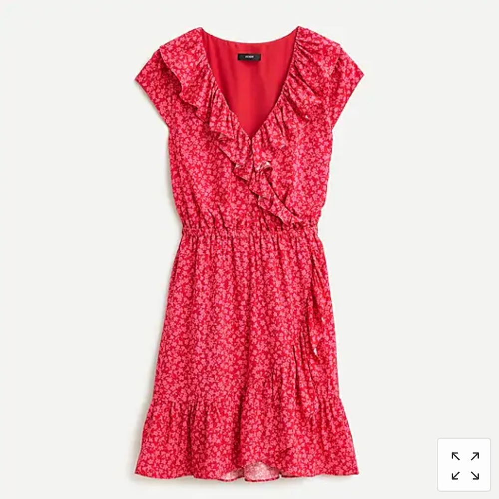 NWT J. Crew V-neck Ruffle Dress
